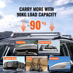 VEVOR Universal Roof Rack Crossbar Max 120.9 cm Fits Grooved Side Rails without Gap