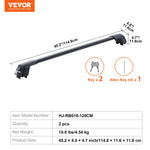 VEVOR Universal Roof Rack Crossbar Max 120.9 cm Fits Grooved Side Rails without Gap