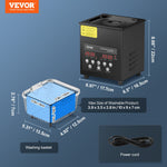 VEVOR 2L Ultra Sonic Cleaner, 60W Digital Sonic Cleaning Machine with Gentle Mode & Upgraded Degassing, 40kHz Ultrasound Cleaner Machine with Heater & Timer for Jewelry, Glasses, Tools, Retainer