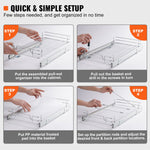 VEVOR 30.5 cm W x 43.2 cm D Pull Out Cabinet Organizer, Heavy Duty Slide Out Pantry Shelves, Chrome-Plated Steel Roll Out Drawers, Sliding Drawer Storage for Home, Inside Kitchen Cabinet, Bathroom, Under Sink