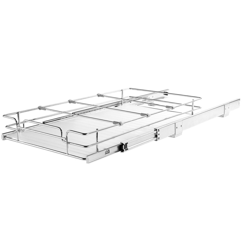 VEVOR 30.5 cm W x 43.2 cm D Pull Out Cabinet Organizer, Heavy Duty Slide Out Pantry Shelves, Chrome-Plated Steel Roll Out Drawers, Sliding Drawer Storage for Home, Inside Kitchen Cabinet, Bathroom, Under Sink