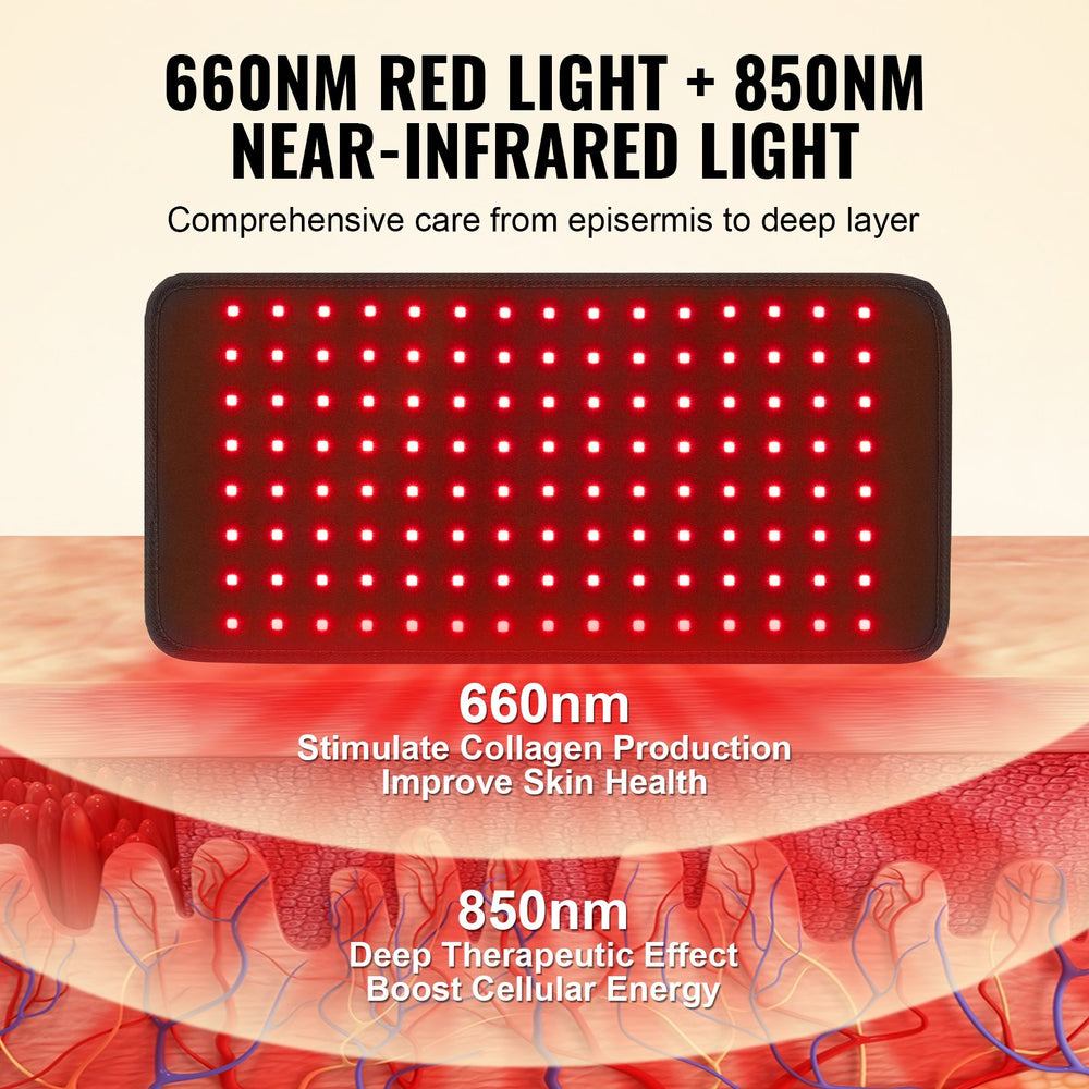 VEVOR Red Light Therapy Mat for Body 120PCS LED Light Therapy Pad 2 Wavelengths