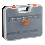 VEVOR Forstner Bit Set, 16 Pcs Forstner Drill Bits Set, 6.4mm to 41.3mm, Carbon Steel, with Universal Round Shank, Forstner Drill Bit for Wood and Composite Board, Forstner Bits for Woodworking