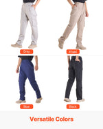 VEVOR FR Pants for Men, 100% Cotton, Flame-Resistant Cargo Pants with Multi-Pockets and Elastic Waist, Reinforced Tear-proof Stitching, Ideal for Welding Work and Casual Wear, L Size, Dark Blue