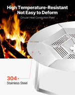 VEVOR Fire Pit Heat Deflector for Solo Stove Yukon, 685.8 mm Bonfire Round for Wood Burning Fire Pit, 304 Stainless Steel Heat Diffuser, Detachable Burner Cover Camping Accessories