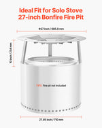 VEVOR Fire Pit Heat Deflector for Solo Stove Yukon, 685.8 mm Bonfire Round for Wood Burning Fire Pit, 304 Stainless Steel Heat Diffuser, Detachable Burner Cover Camping Accessories