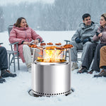 VEVOR Fire Pit Heat Deflector for Solo Stove Yukon, 685.8 mm Bonfire Round for Wood Burning Fire Pit, 304 Stainless Steel Heat Diffuser, Detachable Burner Cover Camping Accessories
