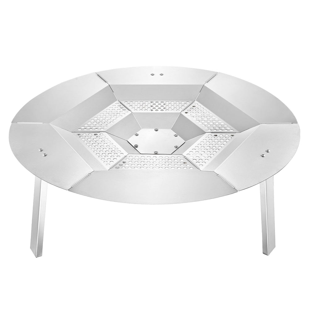 VEVOR Fire Pit Heat Deflector for Solo Stove Yukon, 685.8 mm Bonfire Round for Wood Burning Fire Pit, 304 Stainless Steel Heat Diffuser, Detachable Burner Cover Camping Accessories