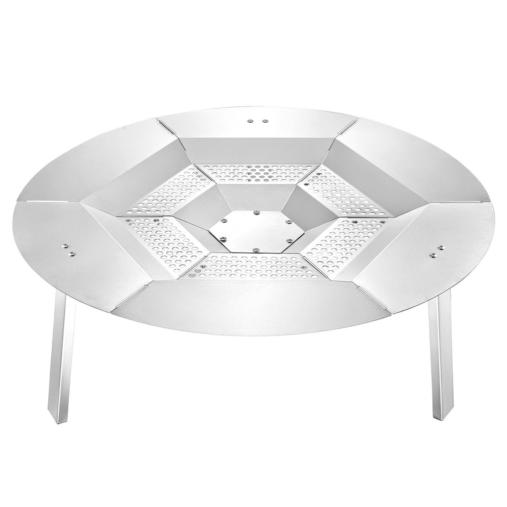 VEVOR Fire Pit Heat Deflector for Solo Stove Yukon, 685.8 mm Bonfire Round for Wood Burning Fire Pit, 304 Stainless Steel Heat Diffuser, Detachable Burner Cover Camping Accessories
