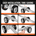 VEVOR Sliding Gate Kit, 6” Rolling Gate Hardware Kit, Universal Adjustable Sliding Gate Rollers Track Wheels, Heavy Duty Sliding Gate Guide Roller for Sliding Gates and Rolling Door,600lbs Load,Black