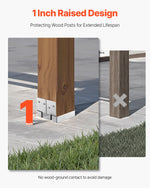 VEVOR 6x6 Post Base 10 Pcs, Inner Size 5.49x5.57inch/139.5x141.5mm Concrete Post Anchor, Heavy-Duty Zinc-Plated Carbon Steel Posts Brackets with 1 Inch Standoff Elevation, for Concrete Pergolas Patio