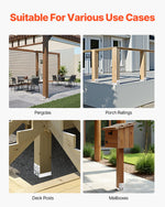 VEVOR 6x6 Post Base 10 Pcs, Inner Size 5.49x5.57inch/139.5x141.5mm Concrete Post Anchor, Heavy-Duty Zinc-Plated Carbon Steel Posts Brackets with 1 Inch Standoff Elevation, for Concrete Pergolas Patio
