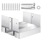 VEVOR 6x6 Post Base 10 Pcs, Inner Size 5.49x5.57inch/139.5x141.5mm Concrete Post Anchor, Heavy-Duty Zinc-Plated Carbon Steel Posts Brackets with 1 Inch Standoff Elevation, for Concrete Pergolas Patio