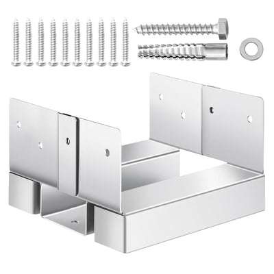 VEVOR 6x6 Post Base 10 Pcs, Inner Size 5.49x5.57inch/139.5x141.5mm Concrete Post Anchor, Heavy-Duty Zinc-Plated Carbon Steel Posts Brackets with 1 Inch Standoff Elevation, for Concrete Pergolas Patio