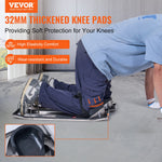 VEVOR Concrete Knee Boards Stainless Steel, 28'' x 8'' Concrete Sliders, 2 Pairs Concrete Knee Pads Moving Sliders, with Knee Pads & Board Straps for Cement and Concrete Finishing