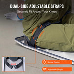 VEVOR Concrete Knee Boards Stainless Steel, 28'' x 8'' Concrete Sliders, 2 Pairs Concrete Knee Pads Moving Sliders, with Knee Pads & Board Straps for Cement and Concrete Finishing