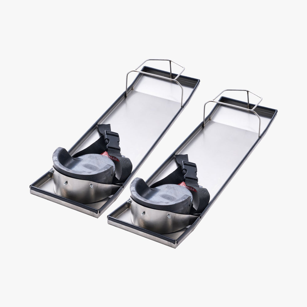 VEVOR Concrete Knee Boards Stainless Steel, 28'' x 8'' Concrete Sliders, 2 Pairs Concrete Knee Pads Moving Sliders, with Knee Pads & Board Straps for Cement and Concrete Finishing