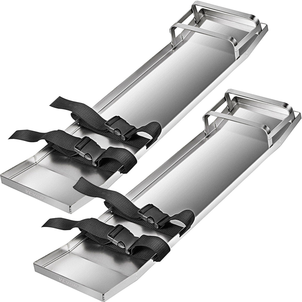 VEVOR Concrete Knee Boards 30'' x 8'' Slider Knee Boards, Kneeler Board Stainless Steel Kneeboards, Concrete Sliders Pair Moving Sliders, with Concrete Board Straps for Cement and Concrete Finishi