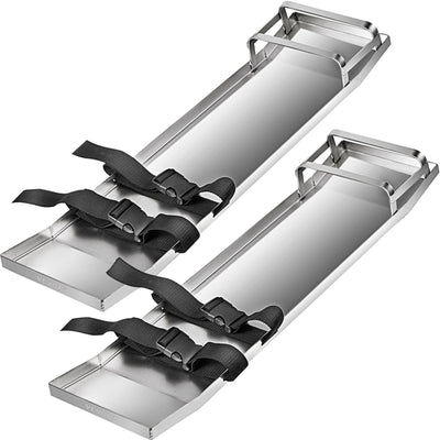 VEVOR Concrete Knee Boards 30'' x 8'' Slider Knee Boards, Kneeler Board Stainless Steel Kneeboards, Concrete Sliders Pair Moving Sliders, with Concrete Board Straps for Cement and Concrete Finishi