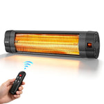 VEVOR Infrared Heater 2500W Electric Space Heater 3 Heat Settings Black, Remote & Panel Control, 24 Hours Timer, Premium PP Material, Even Warmth for Patios, Backyards, Balconies Outdoor Use