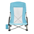 VEVOR Folding Beach Chair, High Back Camping Chairs for Adults, with Cup Pocket, Mesh Back, Carry Bag, Portable Extra Wide Seat Chair 150 kg Heavy Duty Support, for Outdoor, Camp, Light Blue