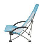 VEVOR Folding Beach Chair, High Back Camping Chairs for Adults, with Cup Pocket, Mesh Back, Carry Bag, Portable Extra Wide Seat Chair 150 kg Heavy Duty Support, for Outdoor, Camp, Light Blue