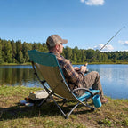VEVOR Folding Beach Chair, High Back Camping Chairs for Adults, with Cup Pocket, Mesh Back, Carry Bag, Portable Extra Wide Seat Chair 150 kg Heavy Duty Support, for Outdoor, Camp, Light Blue, 2 Pack