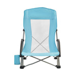 VEVOR Folding Beach Chair, High Back Camping Chairs for Adults, with Cup Pocket, Mesh Back, Carry Bag, Portable Extra Wide Seat Chair 150 kg Heavy Duty Support, for Outdoor, Camp, Light Blue, 2 Pack