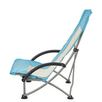 VEVOR Folding Beach Chair, High Back Camping Chairs for Adults, with Cup Pocket, Mesh Back, Carry Bag, Portable Extra Wide Seat Chair 150 kg Heavy Duty Support, for Outdoor, Camp, Light Blue, 2 Pack