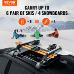VEVOR Ski Snowboard Roof Rack 80.5 cm Universal Ski Rack for Car Roof with Lock