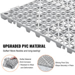 VEVOR Interlocking Drainage Floor Mat 30.5 x 30.5 cm PVC Non-Slip Floor Tiles 12 Pack