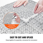 VEVOR Interlocking Drainage Floor Mat 30.5 x 30.5 cm PVC Non-Slip Floor Tiles 12 Pack