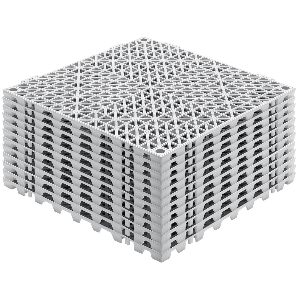 VEVOR Interlocking Drainage Floor Mat 30.5 x 30.5 cm PVC Non-Slip Floor Tiles 12 Pack