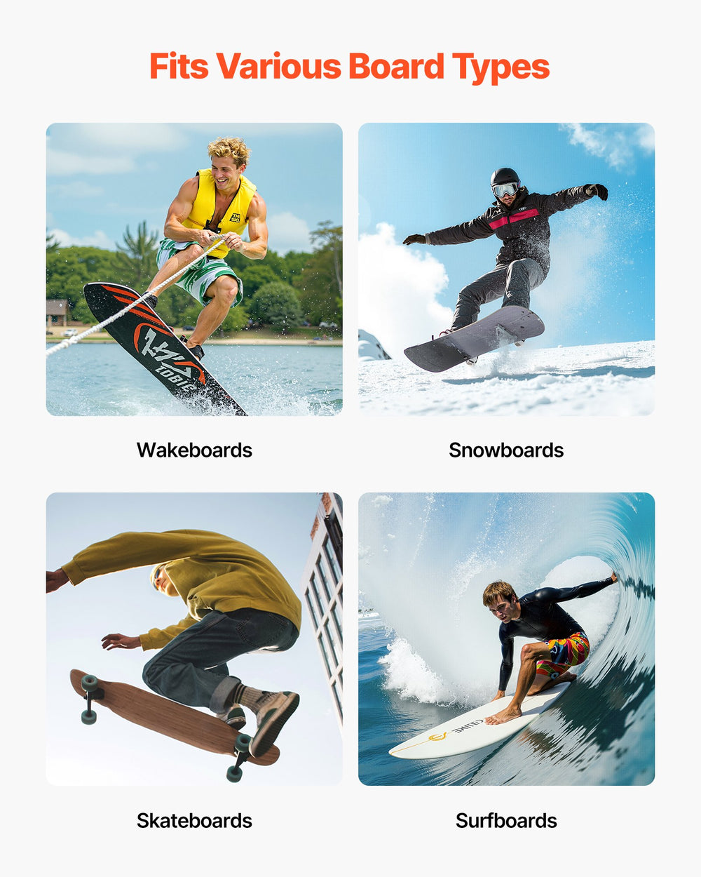 VEVOR Surfboard Wall Mount, 4 Tiers Horizontal Surfboard Rack for Storage and Display, Adjustable Height Metal Board Stand Organizer, Surf Board Holder for Snowboards, Kiteboards, Shortboard, Skis