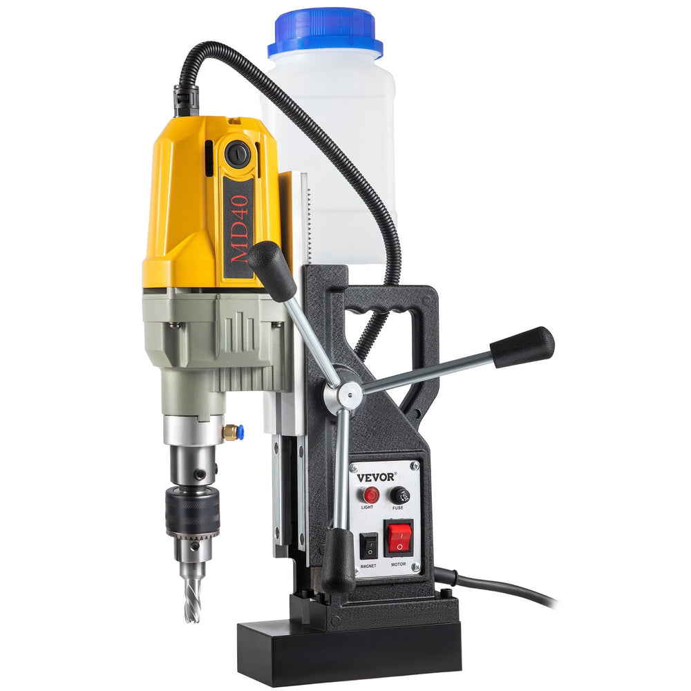VEVOR Magnetic Drill, 1100W 4 cm Boring Diameter, 2697lbf/12000N Portable Electric Mag Drill Press with 7 Bits, 580 RPM Max Speed Drilling Machine for any Surface and Home Improvement