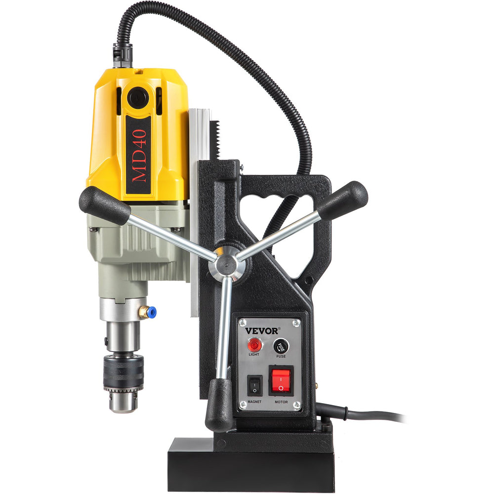 VEVOR Magnetic Drill, 1100W 4 cm Boring Diameter, 2697lbf/12000N Portable Electric Mag Drill Press with 7 Bits, 580 RPM Max Speed Drilling Machine for any Surface and Home Improvement