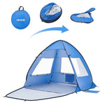 VEVOR Beach Tent Sun Shelter for 2 Person, UPF 50+ Protection, Portable Sun Shade Canopy with Carrying Bag & Sand Pockets, Lightweight and Easy Setup Beach Umbrella for Camping Fishing Outdoor Picnic