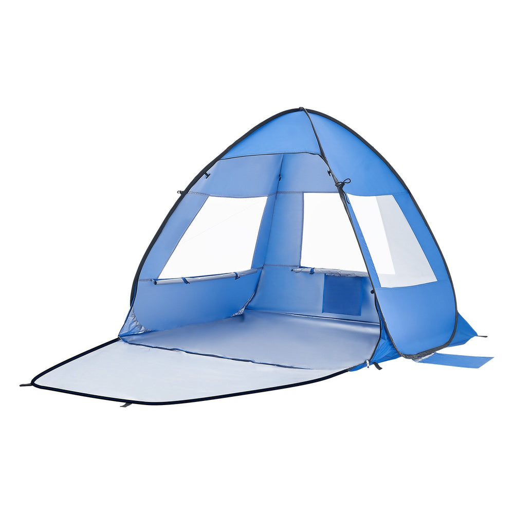 VEVOR Beach Tent Sun Shelter for 2 Person, UPF 50+ Protection, Portable Sun Shade Canopy with Carrying Bag & Sand Pockets, Lightweight and Easy Setup Beach Umbrella for Camping Fishing Outdoor Picnic