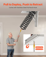 VEVOR Attic Ladder, 660LBS/299.4KG Capacity, Fits 10.5 to 11 ft Ceiling Height and 39.4 x 27.5 inch Opening Size, Alloy Steel Pull-Down Retractable Ceiling Stair with Pulling Rod for Attic Loft Roof