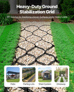 VEVOR Gravel Grid, 4 Inch Depth, 17.06 x 8.86 FT / 5200 x 2700 mm, 1880 LBS Per Sq ft Grass Ground Retainer, Permeable Geo Grids Driveway Stabilization, for Garden, Patio, Walkway, RV Parking Slopes