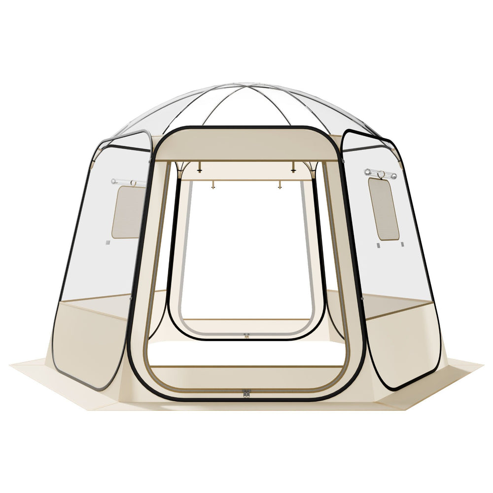 VEVOR Pop up Bubble Tent, 3.05 x 2.75 m Waterproof & UV-Resistant, Clear Camping Tent Shelter, Outdoor Garden Dome Igloo Tents with Windows, 540° Panoramic View, for 4-8 Persons Patio Backyard