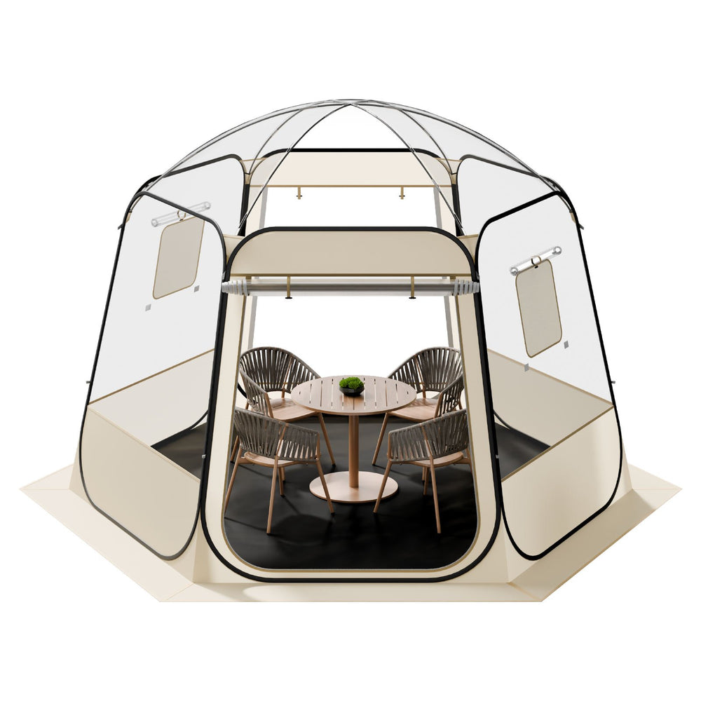 VEVOR Pop up Bubble Tent, 3.05 x 2.75 m Waterproof & UV-Resistant, Clear Camping Tent Shelter, Outdoor Garden Dome Igloo Tents with Windows, 540° Panoramic View, for 4-8 Persons Patio Backyard
