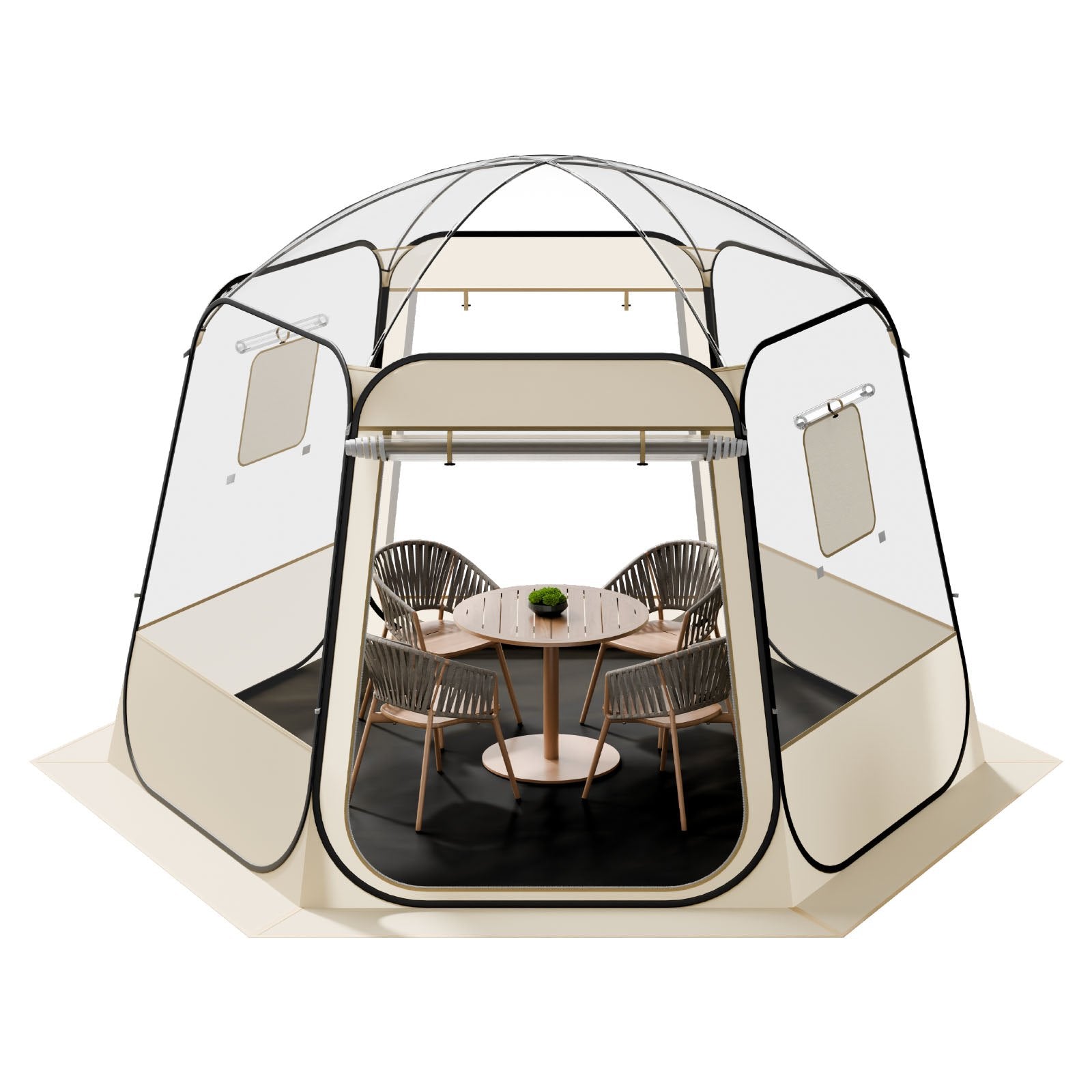 VEVOR Pop up Bubble Tent, 3.05 x 2.75 m Waterproof & UV-Resistant, Clear Camping Tent Shelter, Outdoor Garden Dome Igloo Tents with Windows, 540° Panoramic View, for 4-8 Persons Patio Backyard