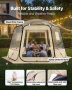 VEVOR Pop up Bubble Tent, 3.36 x 3.05 m Waterproof & UV-Resistant, Clear Camping Tent Shelter, Outdoor Garden Dome Igloo Tents with Windows, 540° Panoramic View, for 8-10 Persons Patio Backyard