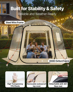 VEVOR Pop up Bubble Tent, 3.36 x 3.05 m Waterproof & UV-Resistant, Clear Camping Tent Shelter, Outdoor Garden Dome Igloo Tents with Windows, 540° Panoramic View, for 8-10 Persons Patio Backyard