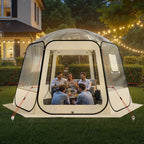 VEVOR Pop up Bubble Tent, 3.36 x 3.05 m Waterproof & UV-Resistant, Clear Camping Tent Shelter, Outdoor Garden Dome Igloo Tents with Windows, 540° Panoramic View, for 8-10 Persons Patio Backyard