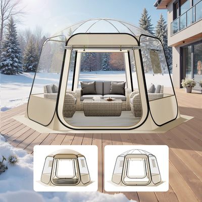VEVOR Pop up Bubble Tent, 3.36 x 3.05 m Waterproof & UV-Resistant, Clear Camping Tent Shelter, Outdoor Garden Dome Igloo Tents with Windows, 540° Panoramic View, for 8-10 Persons Patio Backyard