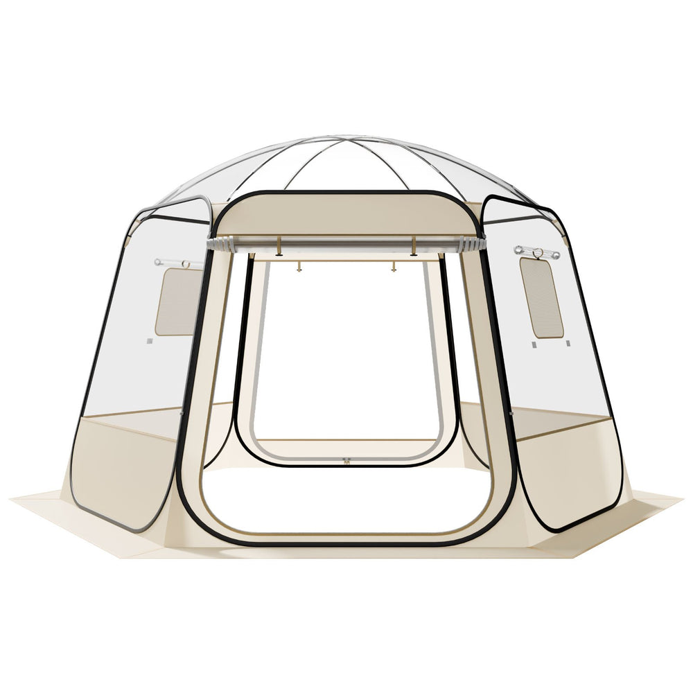 VEVOR Pop up Bubble Tent, 3.36 x 3.05 m Waterproof & UV-Resistant, Clear Camping Tent Shelter, Outdoor Garden Dome Igloo Tents with Windows, 540° Panoramic View, for 8-10 Persons Patio Backyard