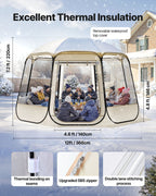 VEVOR Pop up Bubble Tent, 3.36 x 3.45 m Waterproof & UV-Resistant, Clear Camping Tent Shelter, Outdoor Garden Dome Igloo Tents with Windows, 540° Panoramic View, for 10-12 Persons Patio Backyard