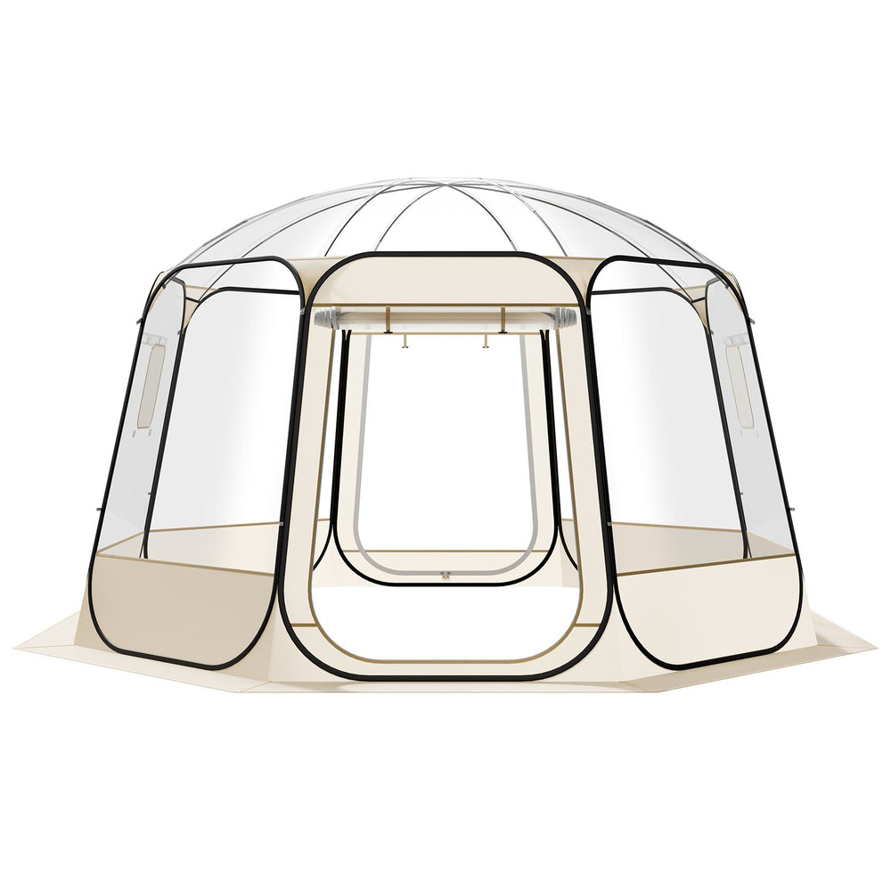 VEVOR Pop up Bubble Tent, 3.36 x 3.45 m Waterproof & UV-Resistant, Clear Camping Tent Shelter, Outdoor Garden Dome Igloo Tents with Windows, 540° Panoramic View, for 10-12 Persons Patio Backyard